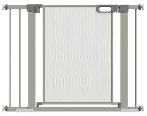 PawHut Barieră Extensibilă pentru Câini cu Închidere Automată din Oțel și ABS, 75-103x76 cm, Gri | Aosom Romania
