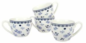 Set de 4 căni de porțelan Floral, 90 ml