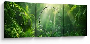 Tablou - Pădurea tropicală (cu ceas) (90x30 cm)