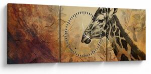 Tablou - Girafă, pictură (cu ceas) (90x30 cm)