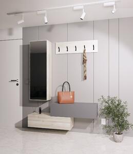Cuier haaus Diego, Stejar Alb/Antracit, 140 x 28 x 180 cm