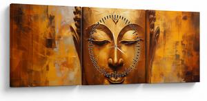 Tablou - Buddha, pictură în ulei (cu ceas) (90x30 cm)