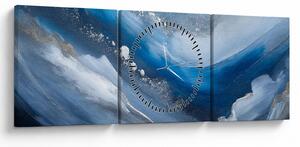 Tablou - Abstractizarea oceanului (cu ceas) (90x30 cm)