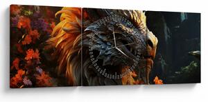 Tablou - Dragon (cu ceas) (90x30 cm)