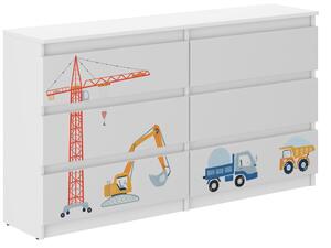 Comodă pentru copii cu motiv de camion 77x30x120 cm