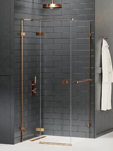 New Trendy Avexa Copper Brushed cabină de duș 100x100 cm pătrat cupru periat/sticlă transparentă EXK-3620