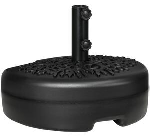 Outsunny Baza Umbrelei Semicirculare Umplută cu Nisip sau Apă, Suport Umbrelă de Soare Montat pe Perete pentru Stâlpi 38-48mm, Negru | Aosom Romania