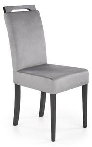 Scaun CLARION 2, gri/negru, stofa catifelata/lemn, 42x58x97 cm