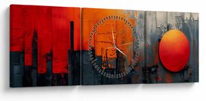 Tablou - Pictura abstractă a orașului (cu ceas) (90x30 cm)