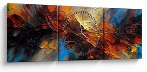 Tablou - Textura culorii (cu ceas) (90x30 cm)