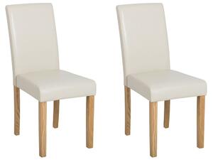 Set 2 buc. scaune pentru sufragerie BORWAY (piele) (bej). 1018798