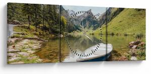 Tablou - Seealpsee, lac din Elveția (cu ceas) (90x30 cm)