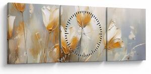 Tablou - Pictura de lalele (cu ceas) (90x30 cm)