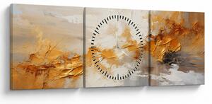 Tablou - Textura aurie (cu ceas) (90x30 cm)
