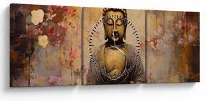 Tablou - Buddha, pictură (cu ceas) (90x30 cm)