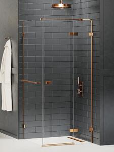 New Trendy Avexa Copper Brushed cabină de duș 90x90 cm pătrat cupru periat/sticlă transparentă EXK-3643