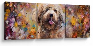 Tablou - Happy Dog II. (cu ceas) (90x30 cm)