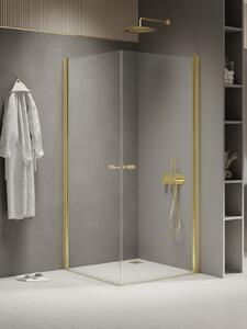 New Trendy New Soleo Light Gold cabină de duș 90x90 cm pătrat auriu luciu/sticlă transparentă K-1882