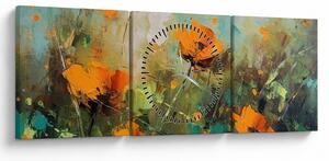Tablou - Flori (cu ceas) (90x30 cm)