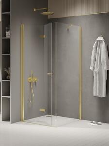 New Trendy New Soleo Light Gold cabină de duș 90x90 cm pătrat auriu luciu/sticlă transparentă K-1909