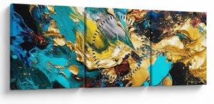 Tablou - Pictură în ulei texturată (cu ceas) (90x30 cm)