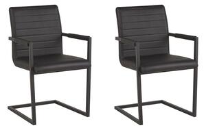 Set 2 buc. scaune de sufragerie BAFORA (negru). 1023603