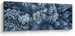 Tablou - Pădure înzăpezită (cu ceas) (90x30 cm)