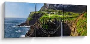 Tablou - Cascada Múlafossur (cu ceas) (90x30 cm)