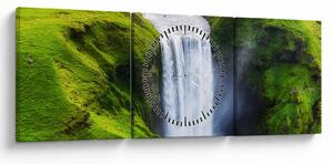 Tablou - Cascada Skogafoss (cu ceas) (90x30 cm)