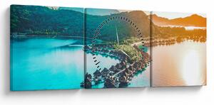 Tablou - Bora Bora (cu ceas) (90x30 cm)