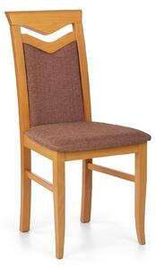 Scaun tapitat Citrone, maro/arin, stofa clasica/lemn de fag, 44X43X96 CM
