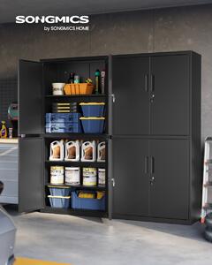 Dulap metalic, Berend, Songmics, Negru, 80x40x180 cm