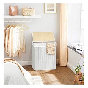 Cos de rufe, Songmics, 100L, Alb, LCB64WT, 51 x 31 x 60 cm