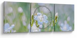 Tablou - Flori delicate (cu ceas) (90x30 cm)