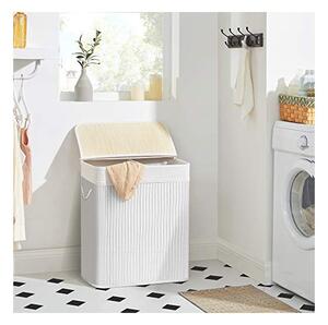 Cos de rufe, Songmics, 100L, Alb, LCB64WT, 51 x 31 x 60 cm