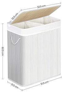 Cos de rufe, Songmics, 100L, Alb, LCB64WT, 51 x 31 x 60 cm