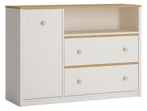 Comoda GLOBO, alb, PAL melaminat, 125x42x90 cm