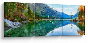 Tablou - Lacul Hintersee (cu ceas) (90x30 cm)