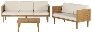 Set mobilier de grădină Blas (lemn deschis de salcâm + alb). 1077938