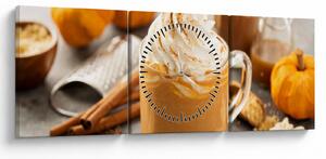 Tablou - Cafea cu lapte de dovleac (cu ceas) (90x30 cm)