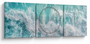 Tablou - Vedere a valurilor oceanului (cu ceas) (90x30 cm)