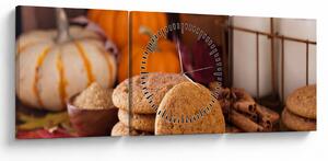 Tablou - Biscuiți de toamnă (cu ceas) (90x30 cm)