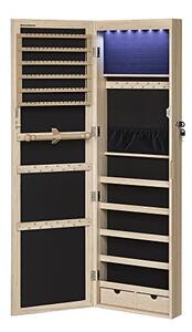 Dulap pentru bijuterii, Songmics, Bej-Maro, 120x10x36.7 cm