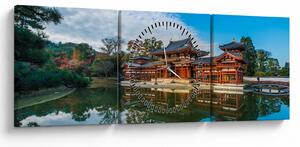 Tablou - Templul Byodo-in, Japonia (cu ceas) (90x30 cm)