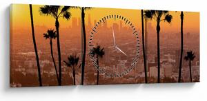 Tablou - Panorama din Los Angeles (cu ceas) (90x30 cm)