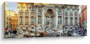 Tablou - Fântâna Trevi (cu ceas) (90x30 cm)