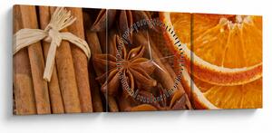 Tablou - Condimente parfumate (cu ceas) (90x30 cm)
