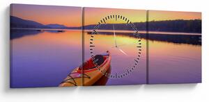 Tablou - Kayak pe lac (cu ceas) (90x30 cm)