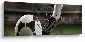 Tablou - Minge de fotbal (cu ceas) (90x30 cm)