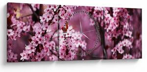 Tablou - Sakura roz (cu ceas) (90x30 cm)